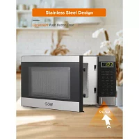 Commercial Chef 0.7-Cu. Ft. Countertop Microwave - Black with Stainless Steel Trim