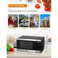 Commercial Chef 0.7-Cu. Ft. Countertop Microwave - Black with Stainless Steel Trim