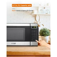 Commercial Chef 0.7-Cu. Ft. Countertop Microwave - Black with Stainless Steel Trim