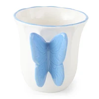 Linden Street Easter Butterfly Stoneware Mugs