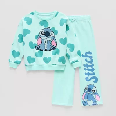 Disney Collection Little & Big Girls 2-pc. Stitch Pant Set