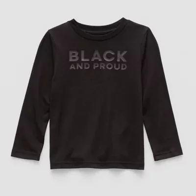 Hope & Wonder Black History Month Toddler Long Sleeve 'Black and Proud' Graphic T-Shirt