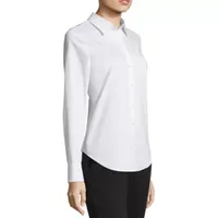 Worthington Womens Long Sleeve Modern Fit Button-Down Shirt