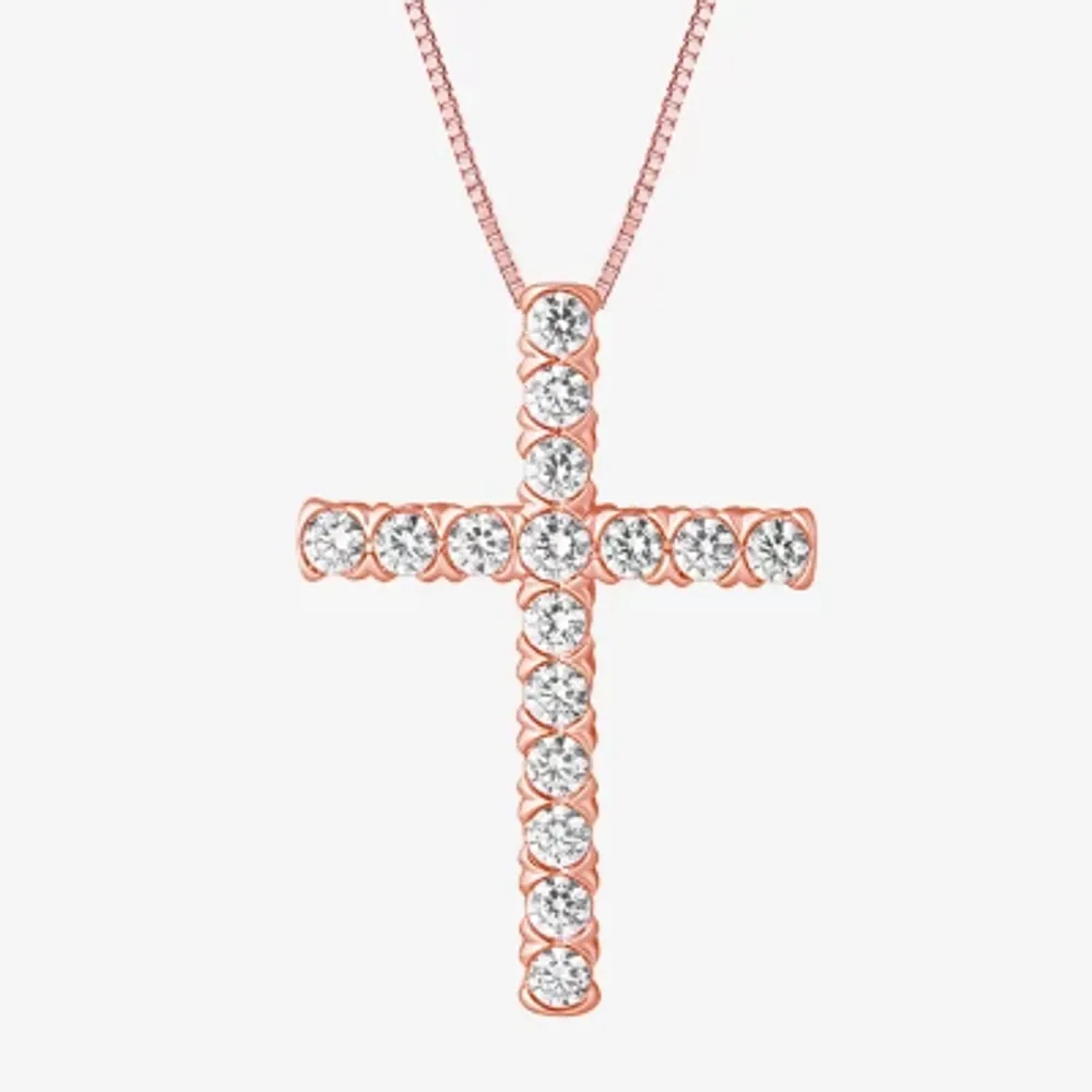 Diamond Cross Pendant Ladies 10K Yellow Gold Fashion Religious Charm 0.49  Ct. - JFL Diamonds & Timepieces
