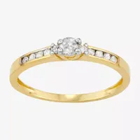 Womens 1/4 CT. T.W. Natural White Diamond 10K Gold Promise Ring