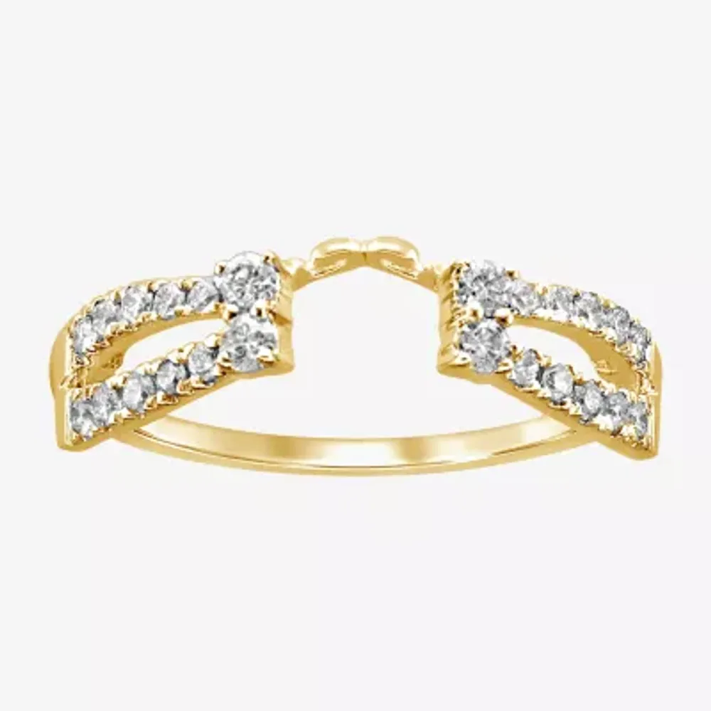 Womens 1/3 CT. T.W. Natural White Diamond 14K Gold Ring Enhancer