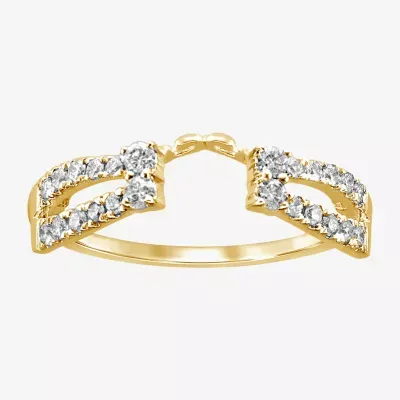 Womens 1/3 CT. T.W. Natural White Diamond 14K Gold Ring Enhancer