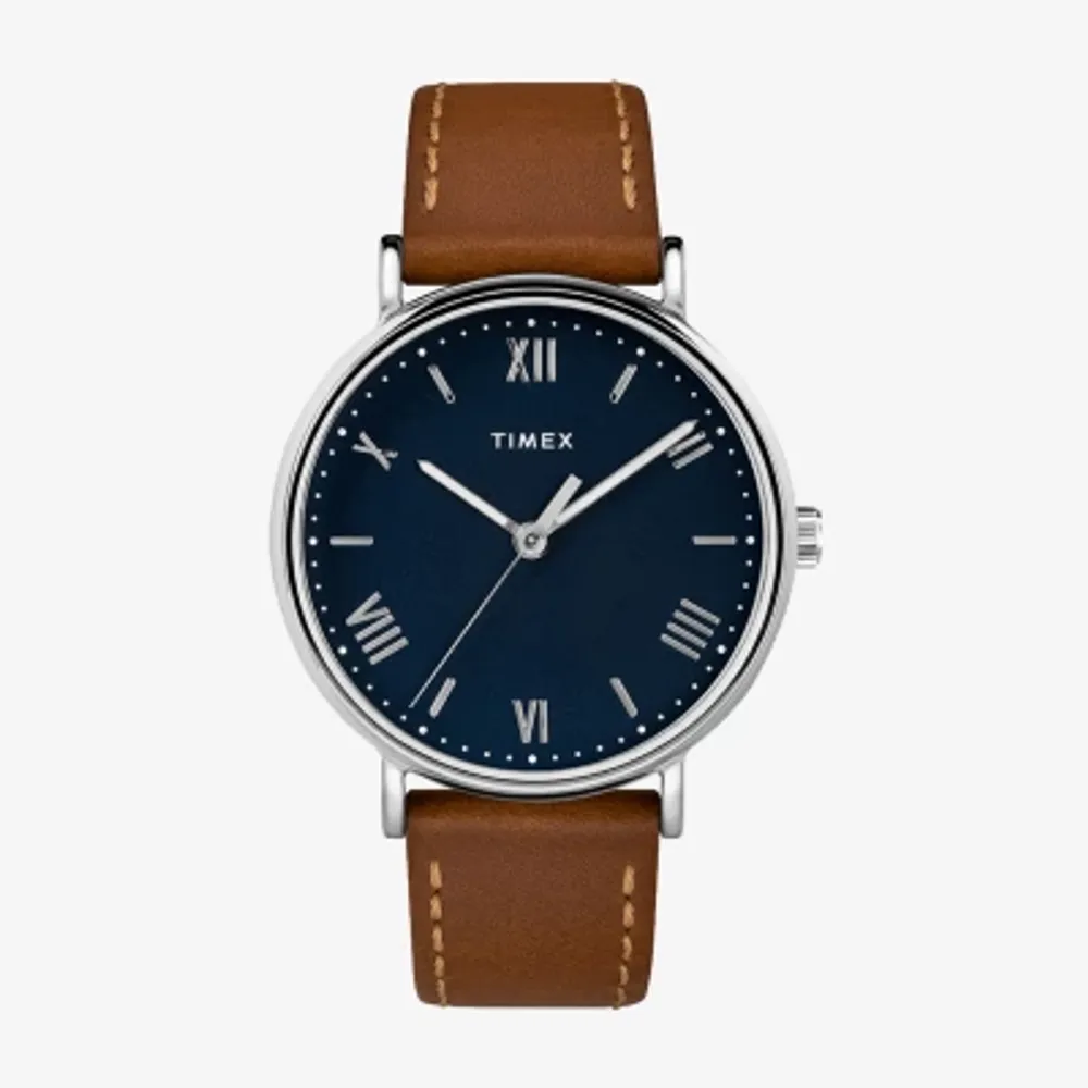 Timex Mens Brown Leather Strap Watch Tw2r63900jt