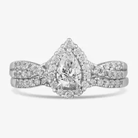 Signature By Modern Bride 7/8 CT.T.W. Lab-Grown (G-H / SI1-SI2) Diamond Pear Side Stone Bridal Set 10K or 14K Gold