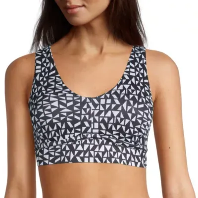 Xersion Plus Move Medium Support Sports Bra, Color: White - JCPenney