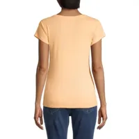 Liz Claiborne Womens V Neck Short Sleeve T-Shirt