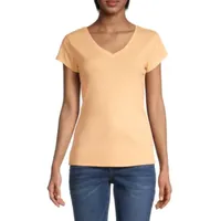 Liz Claiborne Womens V Neck Short Sleeve T-Shirt