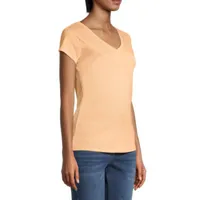 Liz Claiborne Womens V Neck Short Sleeve T-Shirt