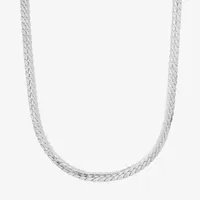 Steeltime Stainless Steel 24 Inch Solid Cuban Chain Necklace