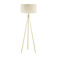 INK+IVY Pacific Metal Tripod Floor Lamp with Glass Shade