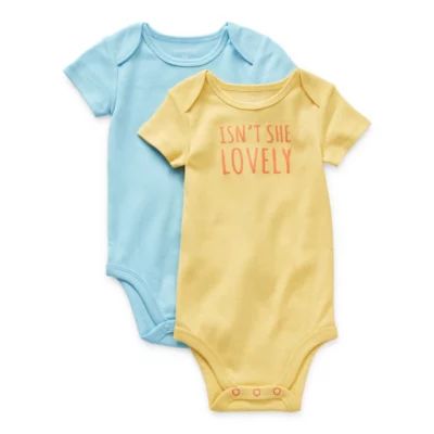 Okie Dokie Baby Girls 2-pc. Crew Neck Short Sleeve Bodysuit