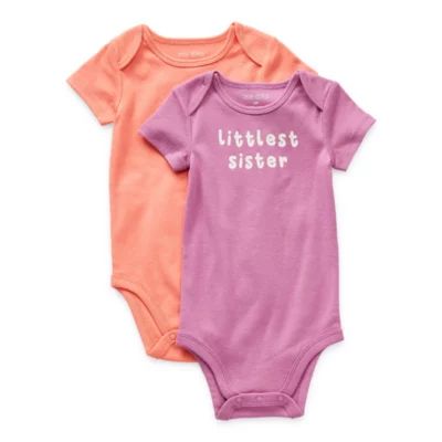 Okie Dokie Baby Girls 2-pc. Crew Neck Short Sleeve Bodysuit