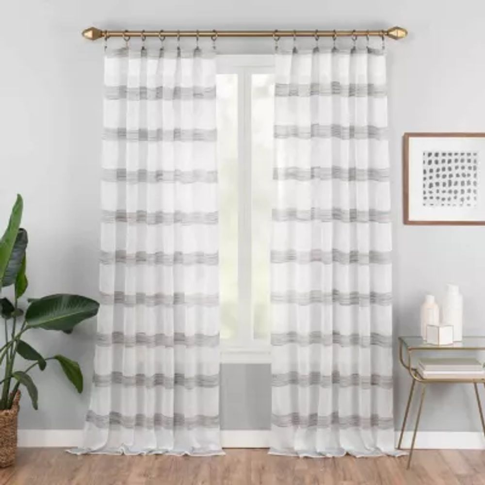 Vue Kyoto Back Tab Sheer Single Curtain Panel