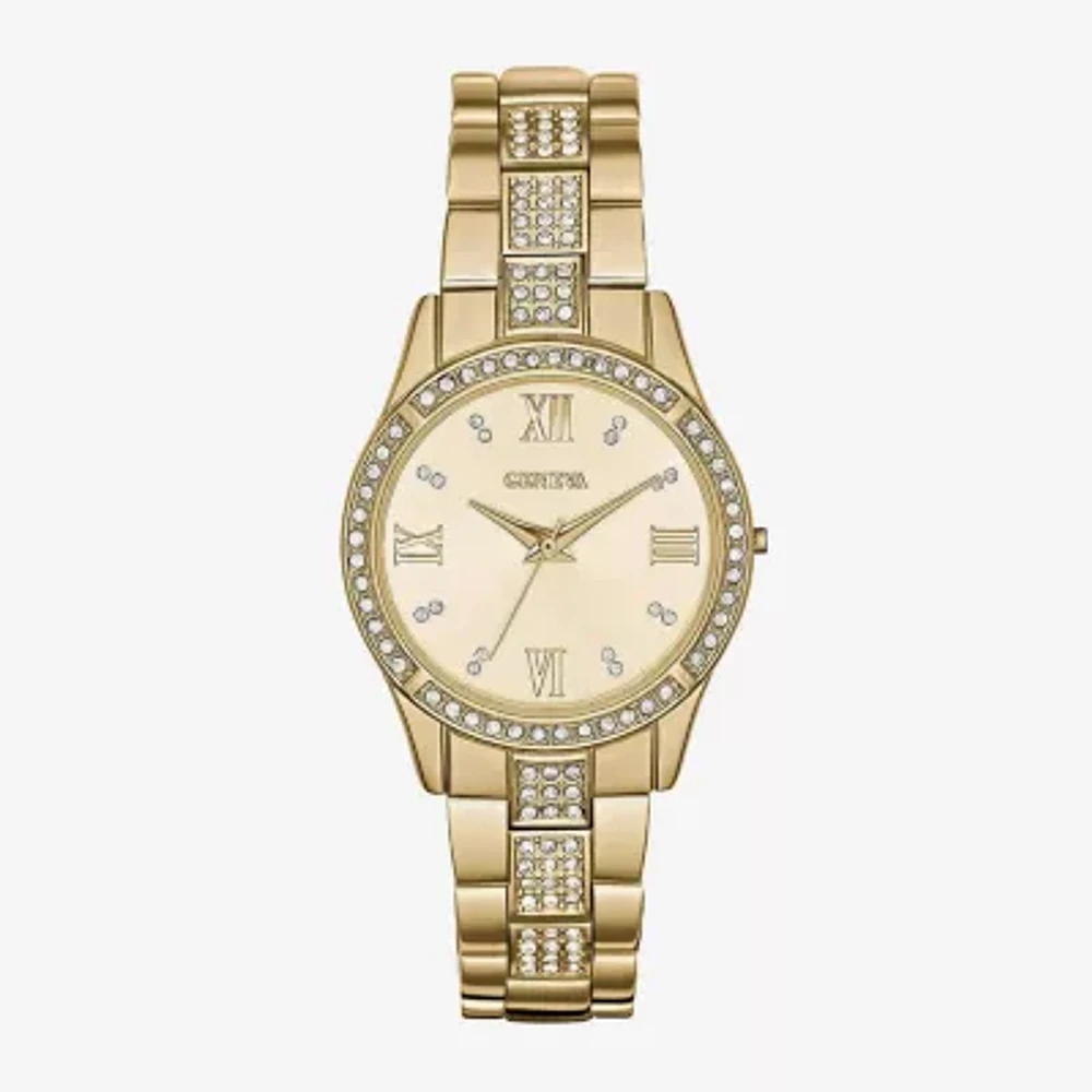 Womens Crystal-Accent Bracelet Watch