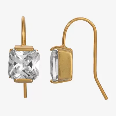 1928 Sold Tone Cubic Zirconia Square Drop Earrings