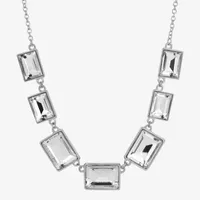 1928 Silver-Tone 16 Inch Link Rectangular Collar Necklace