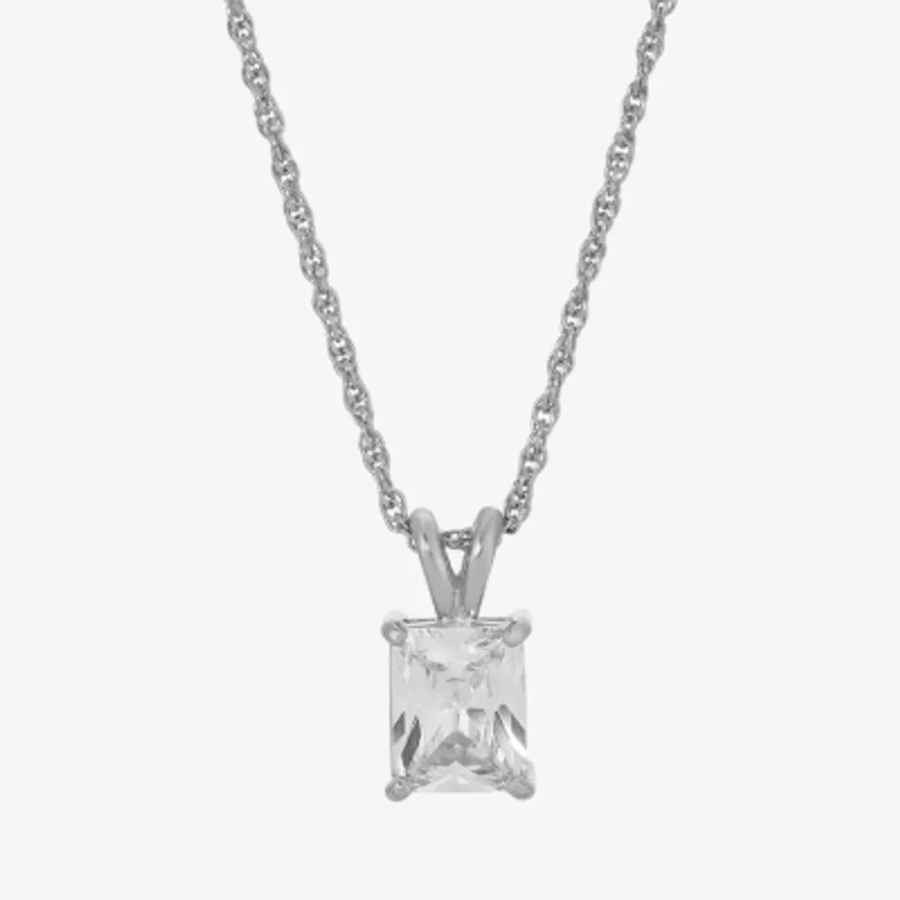 1928 Silver-Tone 16 Inch Link Rectangular Pendant Necklace