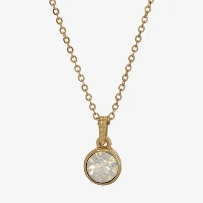 1928 Gold-Tone 16 Inch Link Round Pendant Necklace