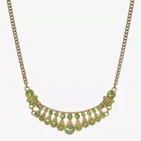 1928 Gold-Tone Crystal 16 Inch Link Collar Necklace