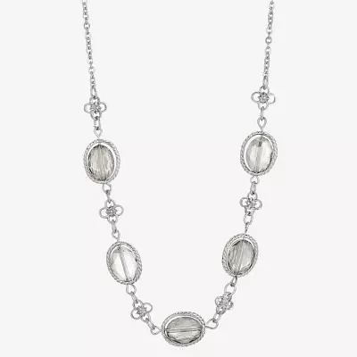 1928 Silver-Tone 16 Inch Link Collar Necklace