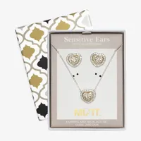 Mixit Pendant Necklace & Stud Earring 2-pc. Cubic Zirconia Stainless Steel Jewelry Set