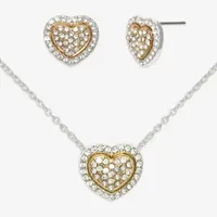 Mixit Pendant Necklace & Stud Earring 2-pc. Cubic Zirconia Stainless Steel Jewelry Set