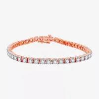 CT. T.W. Natural White Diamond 10K Rose Gold 10K White Gold 7. Inch Tennis Bracelet