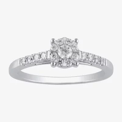 Womens 1/ CT. T.W. Mined White Diamond 10K Gold Side Stone Bridal Set