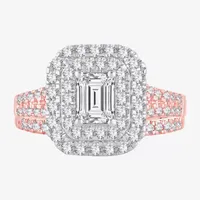 (H-I / SI1-SI2) Signature By Modern Bride Womens 1 1/2 CT. T.W. Lab Grown White Diamond 10K or 14K Gold Cushion Halo Bridal Set