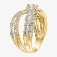 Effy 1 CT. T.W. Natural Diamond 14K Gold Crossover Band