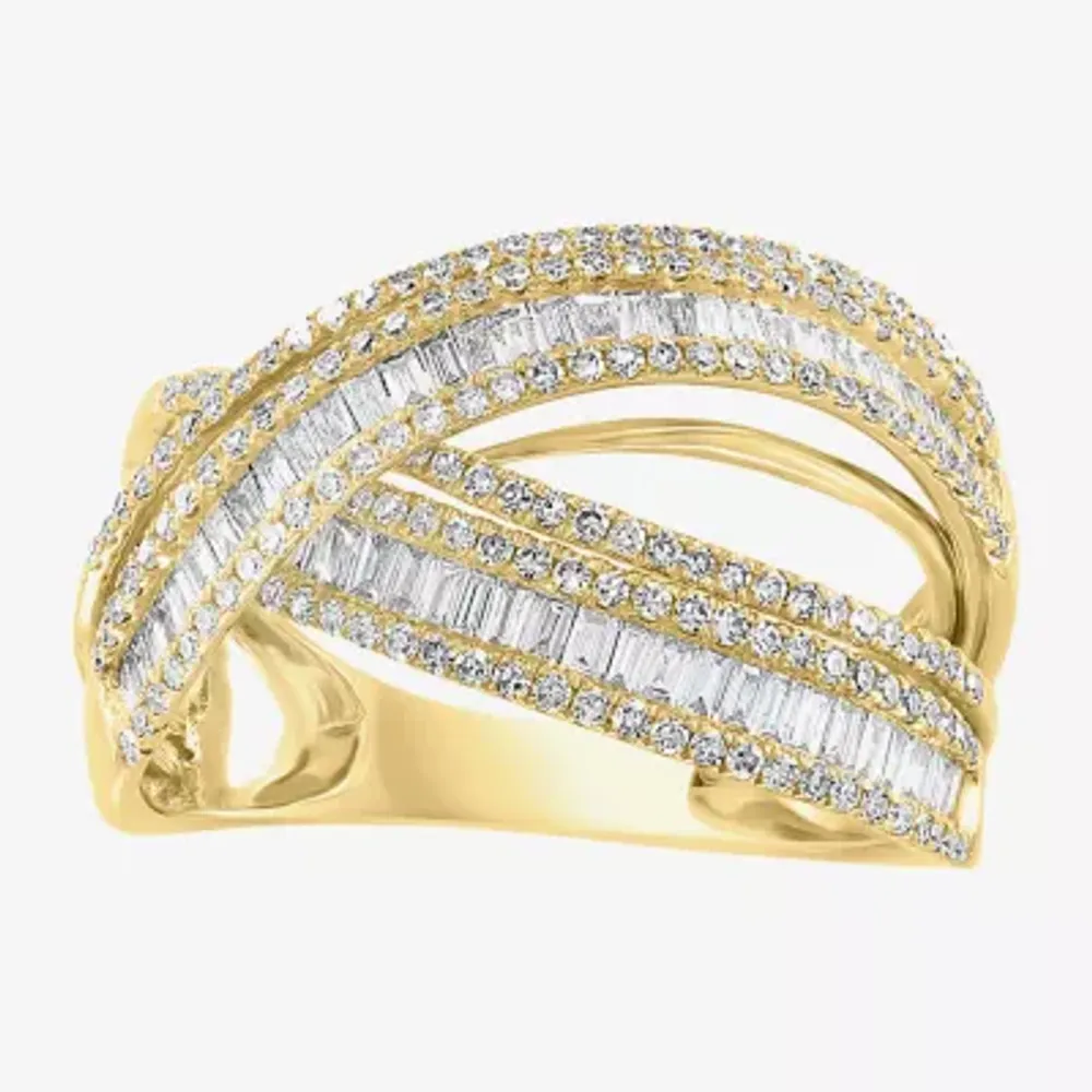 Effy 1 CT. T.W. Natural Diamond 14K Gold Crossover Band