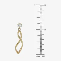 Lab Created White Cubic Zirconia 14K Gold Drop Earrings