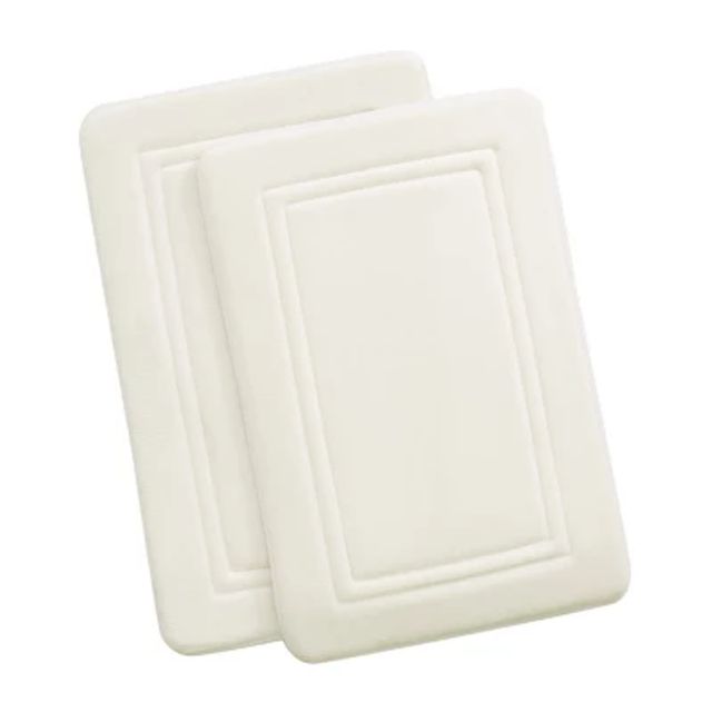 Truly Calm HeiQ AntiMicrobial Memory Foam Bath Rugs- Set of 2