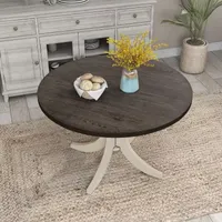 Estis Round Wood-Top Dining Table