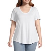 a.n.a Womens Plus Scoop Neck Short Sleeve T-Shirt