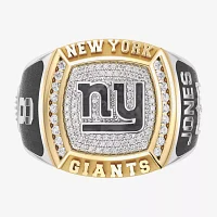 True Fans Fine Jewelry Daniel Jones New York Giants Mens 1/2 CT. Natural White Diamond 10K Two Tone Gold Fashion Ring