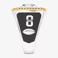 True Fans Fine Jewelry Daniel Jones New York Giants Mens 1/2 CT. Natural White Diamond 10K Two Tone Gold Fashion Ring