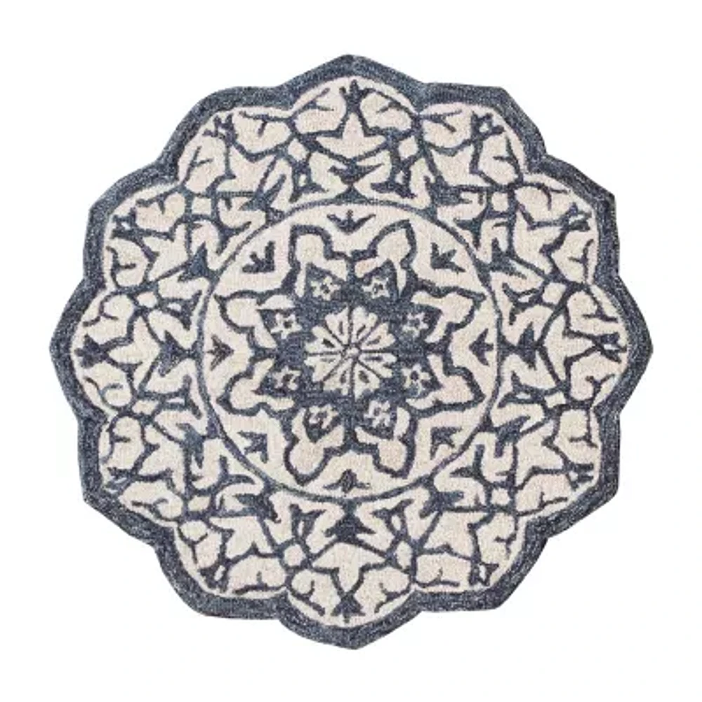Beatrice Myra Floral Hand Tufted 3’X3’ Indoor Round Accent Rug