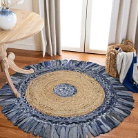 Brynn Cerry Solid Braided Stain Resistant Indoor Round Area Rug