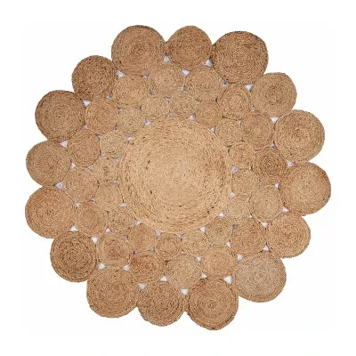 Brynn Zila Dots Braided Stain Resistant Indoor Round Area Rug