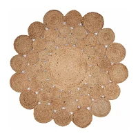 Brynn Zila Dots Braided Stain Resistant Indoor Round Area Rug