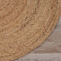 Brynn Cel Solid Braided Stain Resistant Indoor Round Area Rug