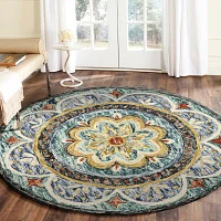 Daisy Aby Floral Hand Tufted Indoor Round Area Rug