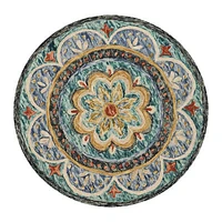 Daisy Aby Floral Hand Tufted Indoor Round Area Rug