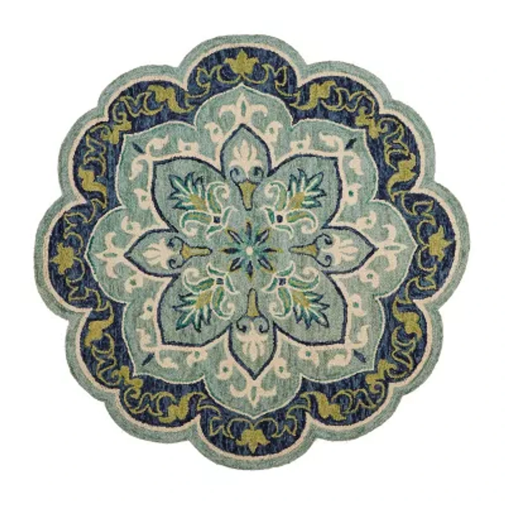 Daisy Ann Floral Hand Tufted Indoor Round Area Rug